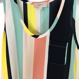 Woman’s loft xs multicolored stripe top